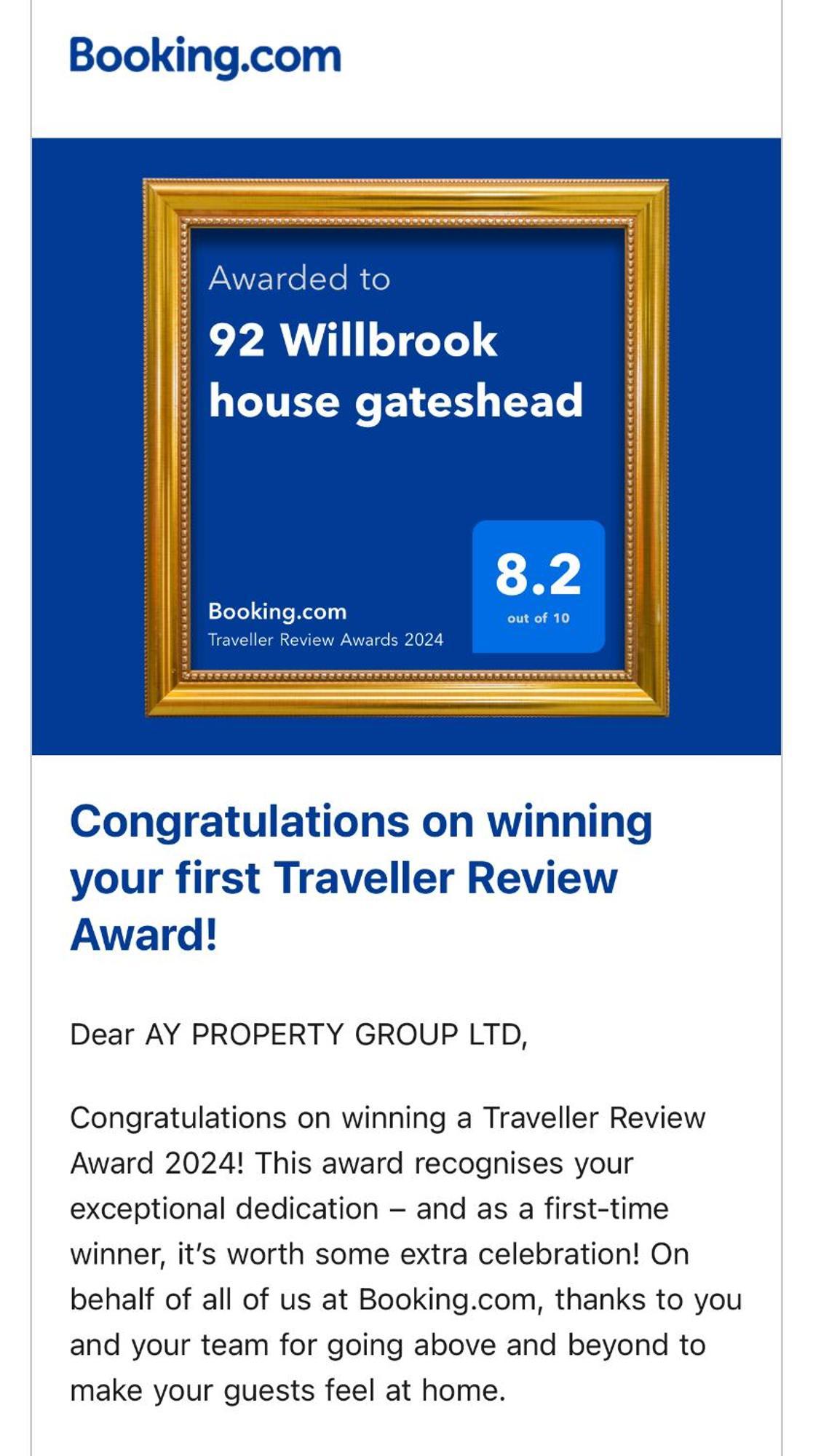 Bed & Breakfast 92 Willbrook House Gateshead *